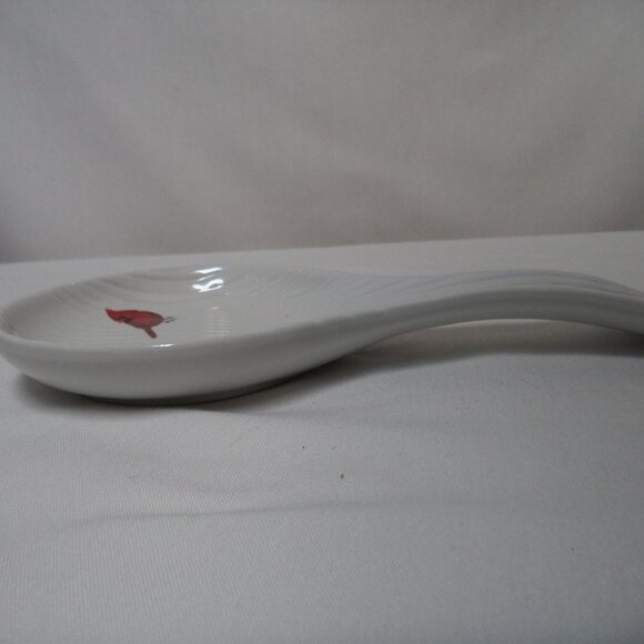 Temptations T. White Woodlands Collection Red Cardinal bird Spoon Rest Dish NEW - Picture 6 of 8